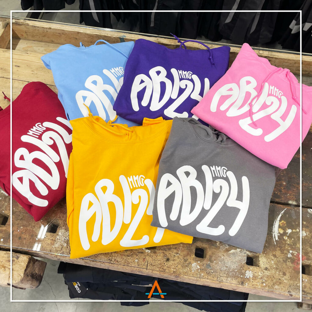 personalisierte Abschlussshirts, Hoodies für Abiturienten mit Textildruck